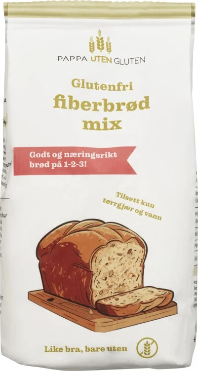 Glutenfri Fiberbrød Mix 400g Pappa uten Gluten