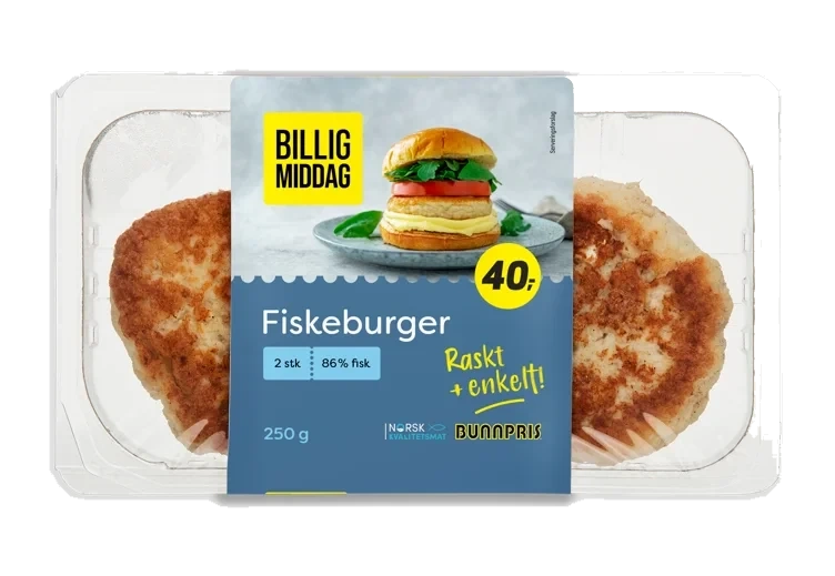 FISKEBURGER 86% FISK 250 g