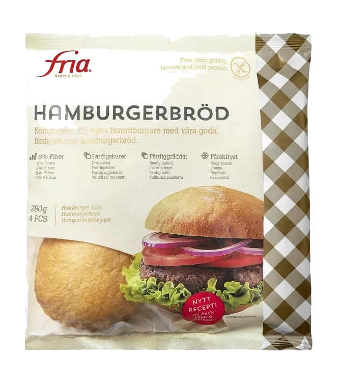 Hamburgerbrød glutenfri 280g Fria