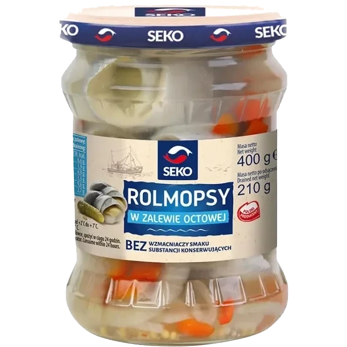 Inlagd Sill Rolmopsy 400g varav sill 210g Seko
