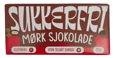 Sukkerfri Mørk Sjokolade 75g