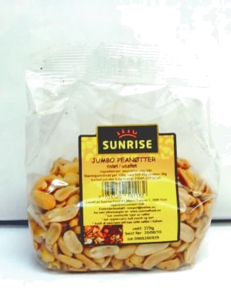 Sunrise Peanøtter Ristet Usaltet 245g