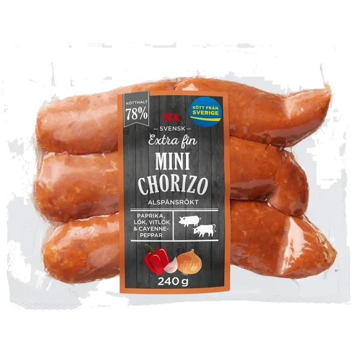 Minichorizo Extra FIn 78% Kötthalt 240g ICA