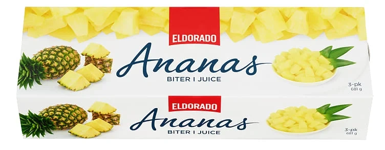 Ananas i Biter i Juice 3X227g Eldorado