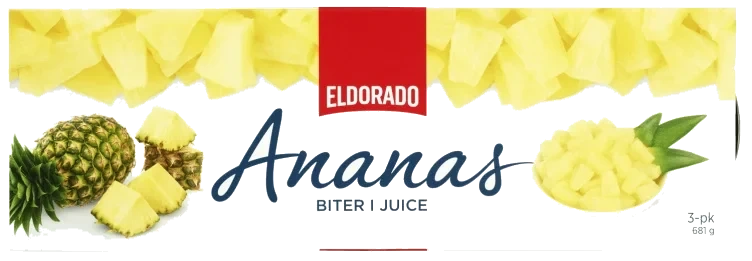 Ananas i Biter i Juice 3X227g Eldorado