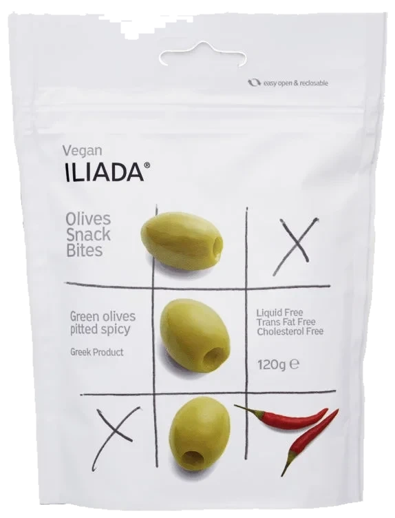 Oliven Grønn m/Chili u/Sten 120g Iliada