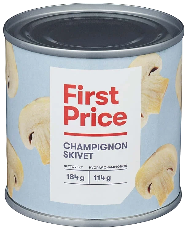 Champignon skivet 184g First Price
