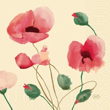 Serviett 3l33cm Poppy Charm