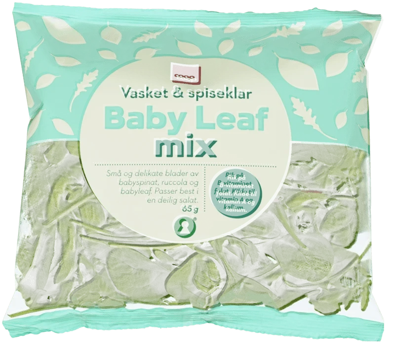 Coop Vasket & Spiseklar Babyleafsalat 65g