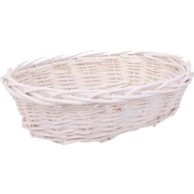 Korg Oval Vit 28x20x8 cm