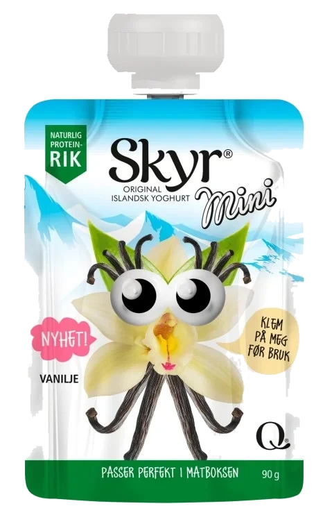 Skyr Mini Vanilje 90g pose Q