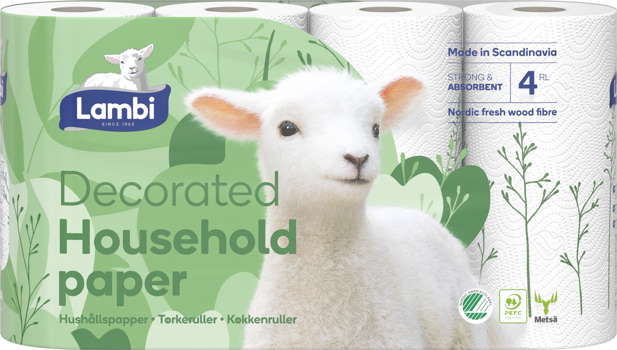 Hushållspapper Decorated 4-pack