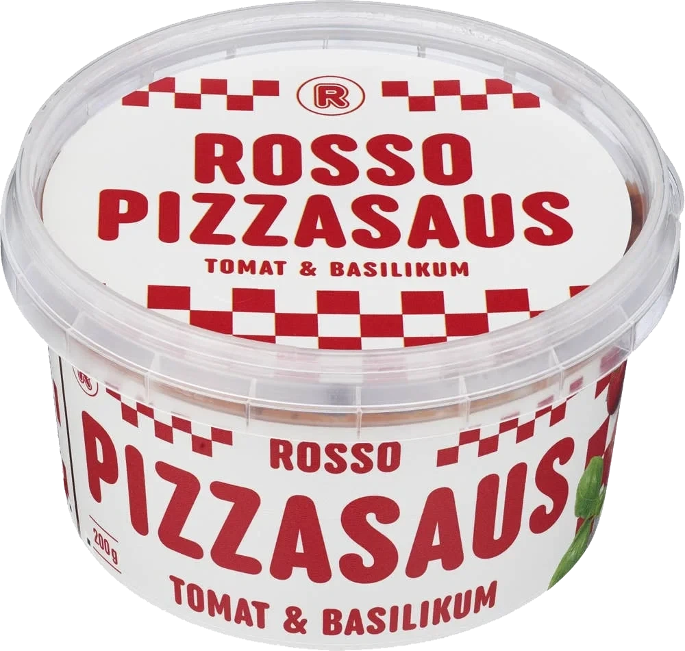 Pizzasaus tomat og basilikum