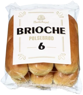 Pølsebrød Brioche 6stk 300g Bakehuset