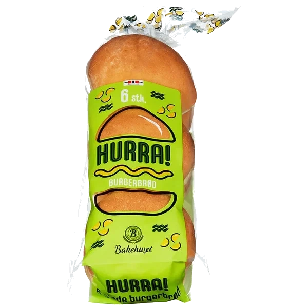 Burgerbrød Hurra 6pk 480g Bakehuset