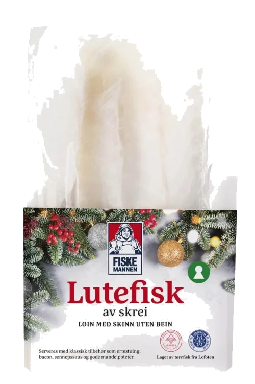Lutefisk Loin m/Skinn u/Ben Ca500g Fiskemannen