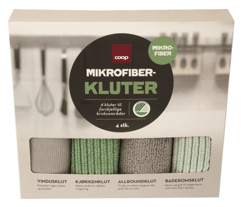 Mikrofiberkluter 4stk Coop