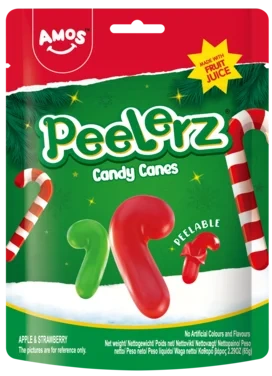 Amos Peelerz Christmas Canes 65g