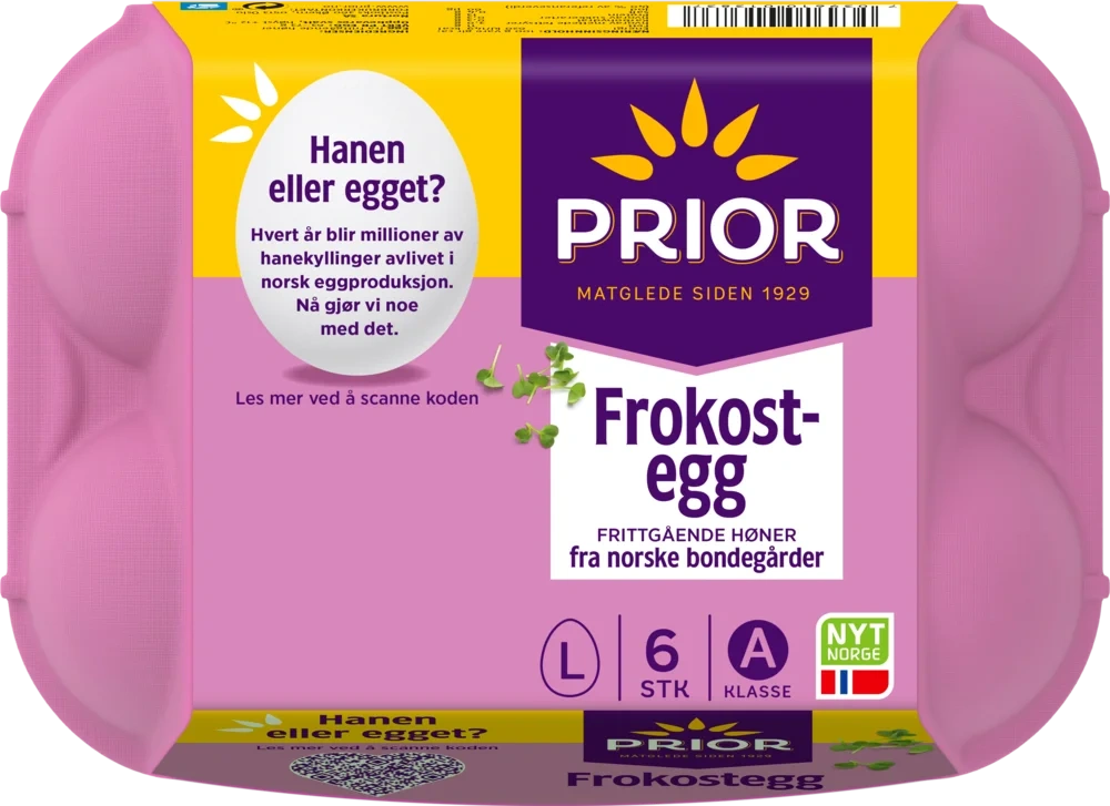 Frokostegg L Frittgående 6stk
