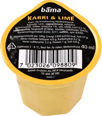 Dressing Karri Lime 40g Bama Salatbar