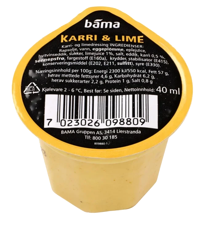 Dressing Karri Lime 40g Bama Salatbar