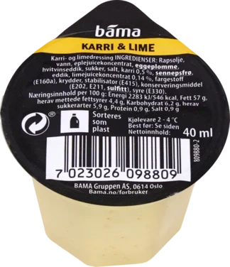 Dressing Karri Lime 40g Bama Salatbar