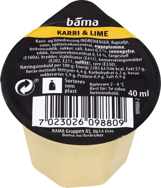 Dressing Karri Lime 40g Bama Salatbar