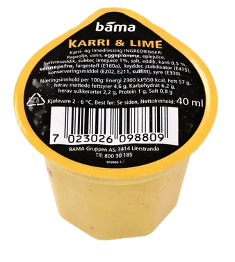 Dressing Karri Lime 40g Bama Salatbar
