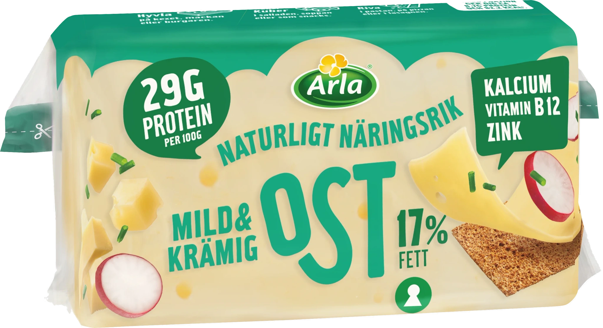 Mild/Krämig ost 17% ca 500 g
