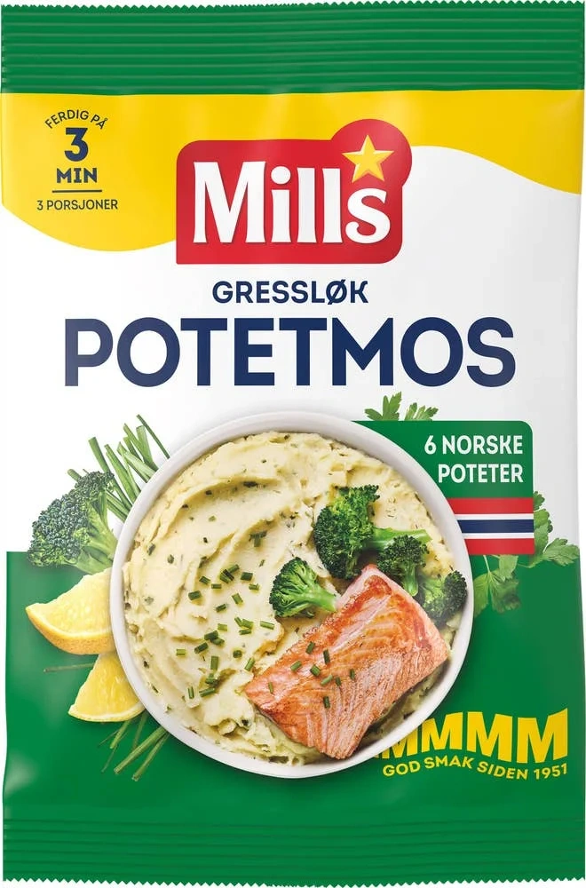 Potetmos med gressløk