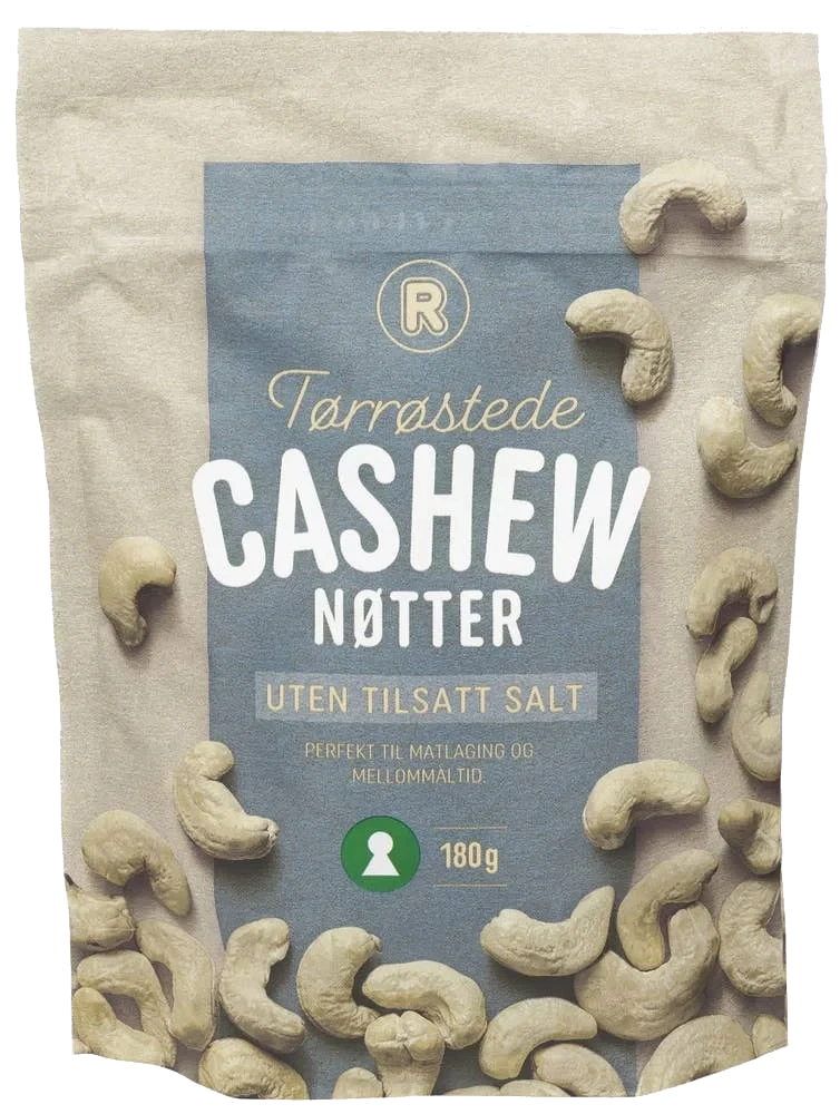 Tørrøstede cashewnøtter uten salt