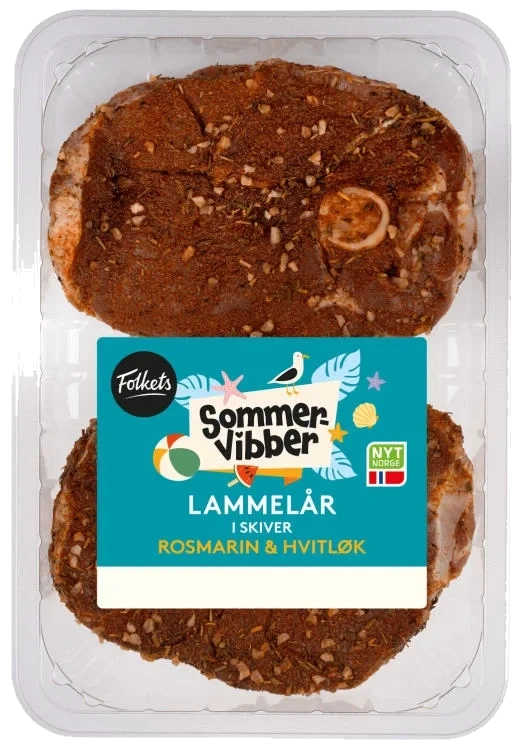 Lammelår skivet Krydret Ca480g Sommervibber