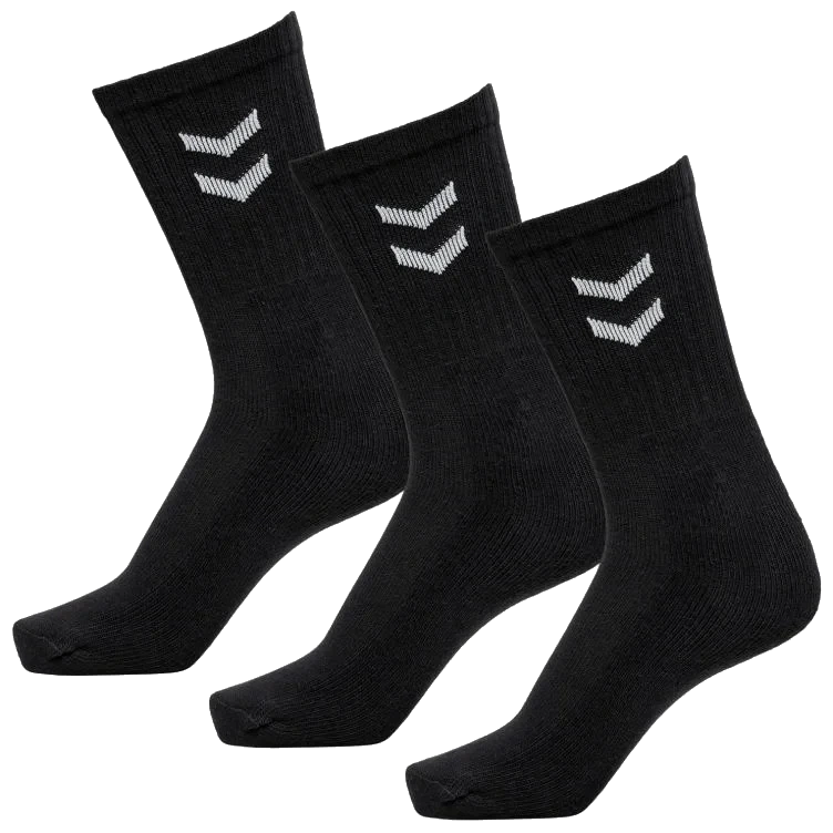 Sokker Sort Str 32-35 3pk Hummel