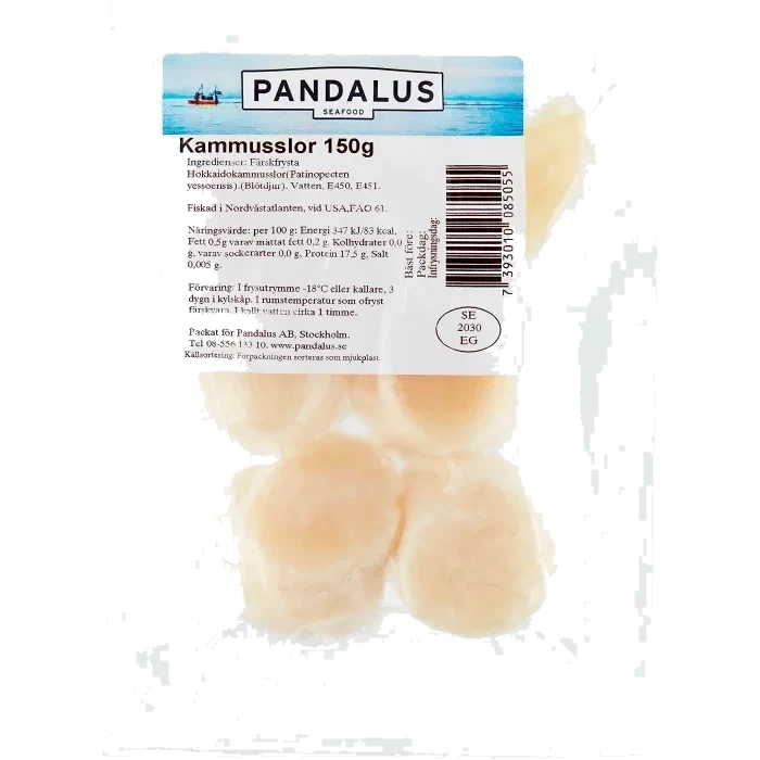 Kammusslor Fryst 150g Pandalus