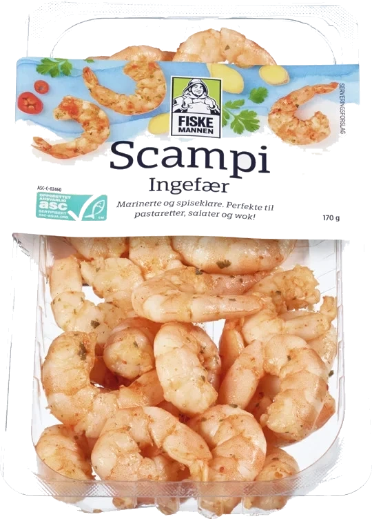 Scampi Ingefær Asc 170g Fiskemannen
