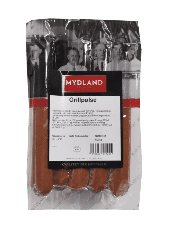 Grillpølser 600g Mydland