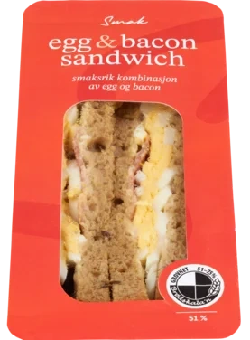 Sandwich Egg og Bacon 200g Smak