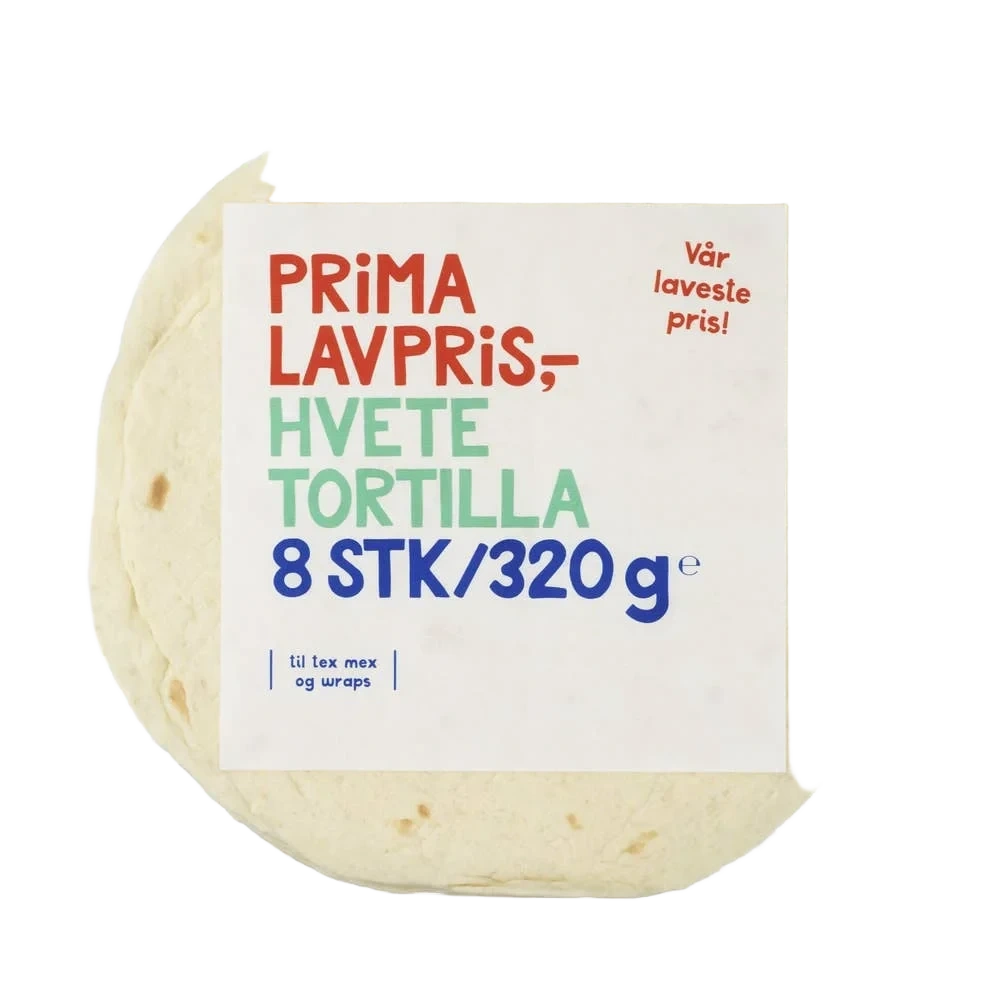 Tortilla hvete 8stk, 20cm, 320 g