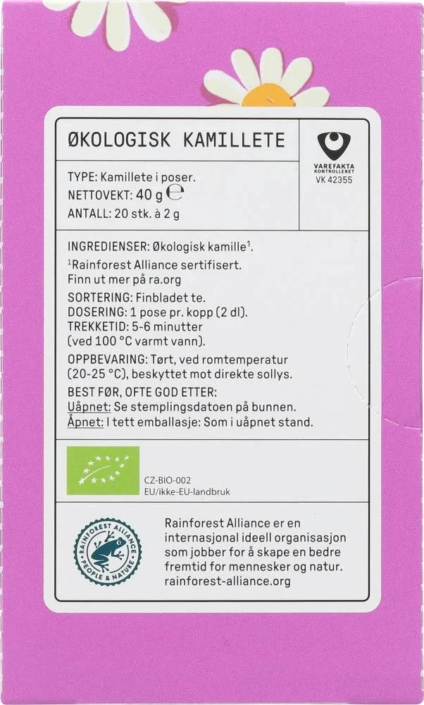 Økologisk kamille-te