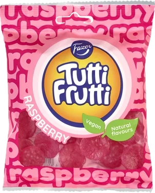 Tutti frutti 90 g Bringebær