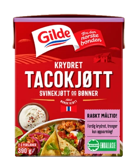 Tacokjøtt krydret 390g