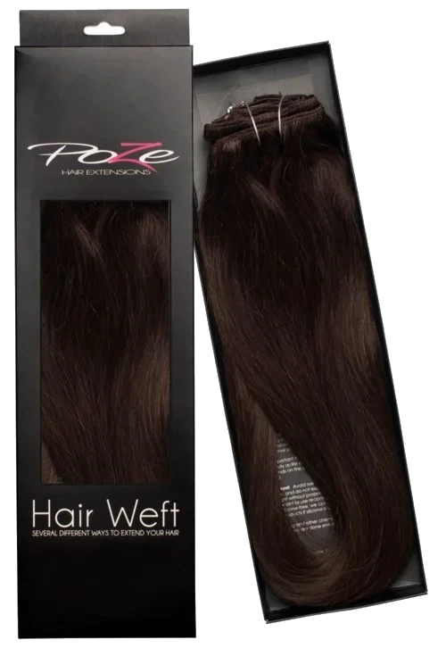 Poze Hairextensions Poze Hårremse Ekte 2B D 2B Dark Espresso Brown 60cm