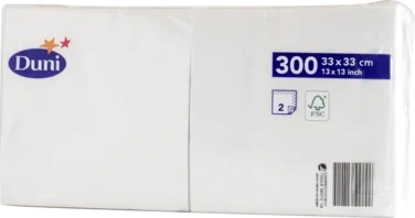 Servietter 2-lags Hvite 33x33cm 300stk