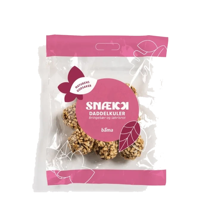 Daddelkuler Bringebær&Lakrisrot 70g Snækk