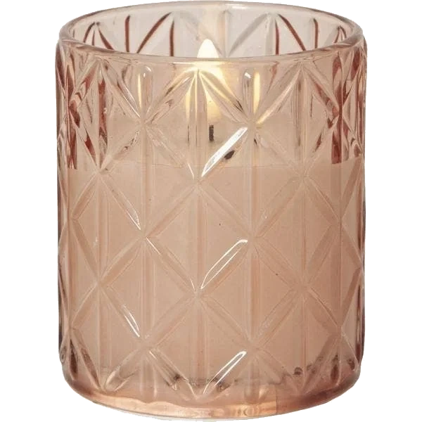 Ljus LED Flamme Romb Rosa 8x10cm