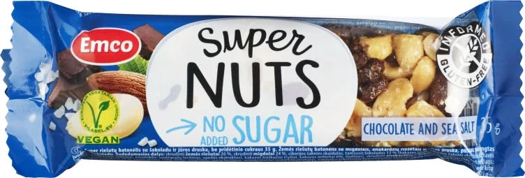 Super Nuts Bar Chocolate & Sea Salt Glutenfri 35g