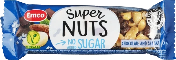 Super Nuts Bar Chocolate & Sea Salt Glutenfri 35g