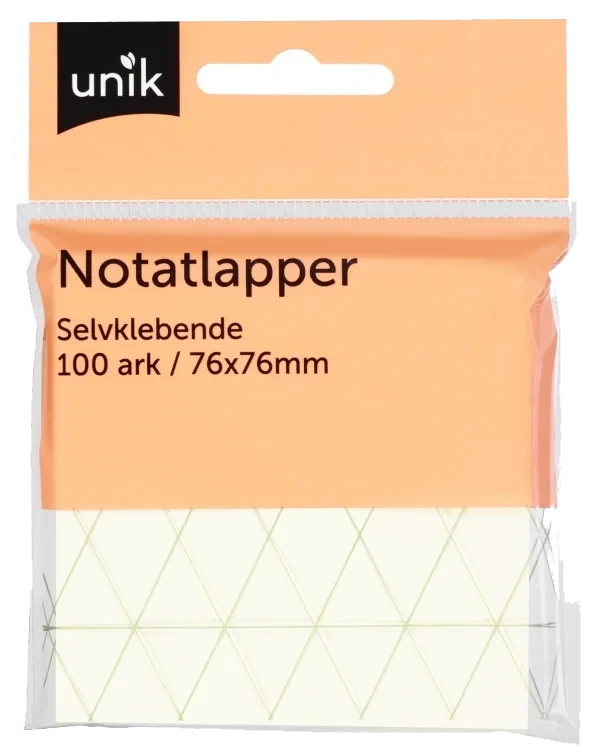 Notatlapper Selvklebende 76x76mm 100ark Unik
