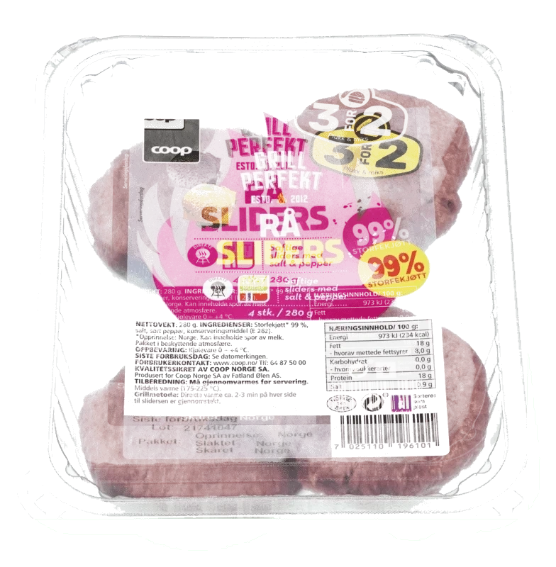 Coop Rå Sliders 280g