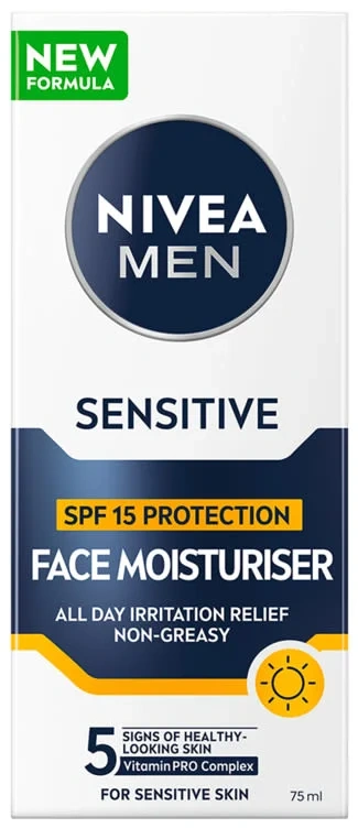 NIVEA Men Sensitive Face Cream SPF15, 75 ml